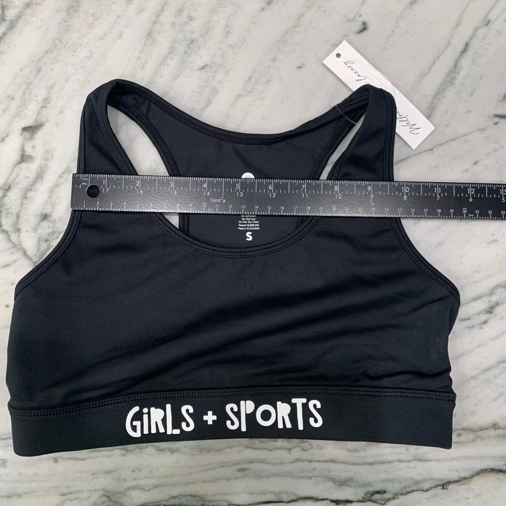 Senita Athletics Girls + Sports Bra Top Black Racerback Activewear‎ Small
